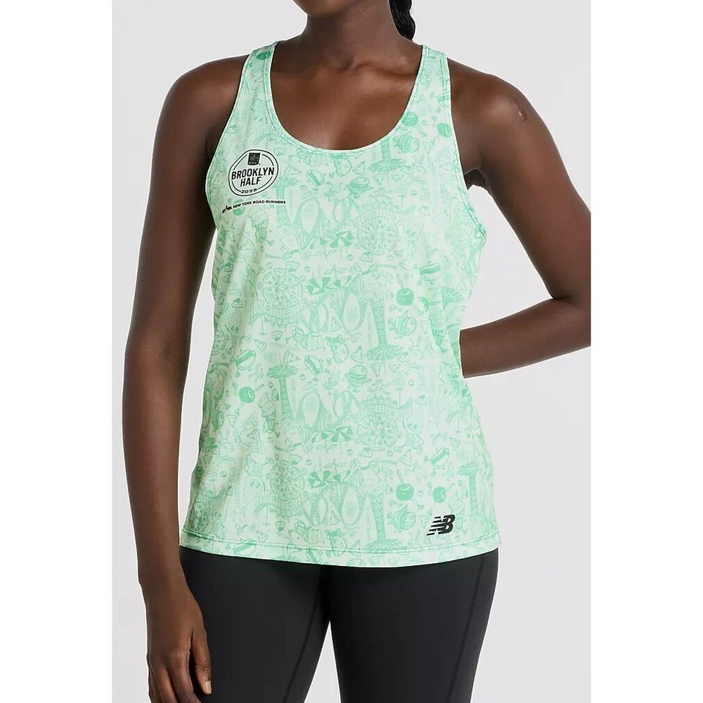 New Balance Women's RBC Brooklyn 2025 Half Printed Run Singlet Tank - Sz Small